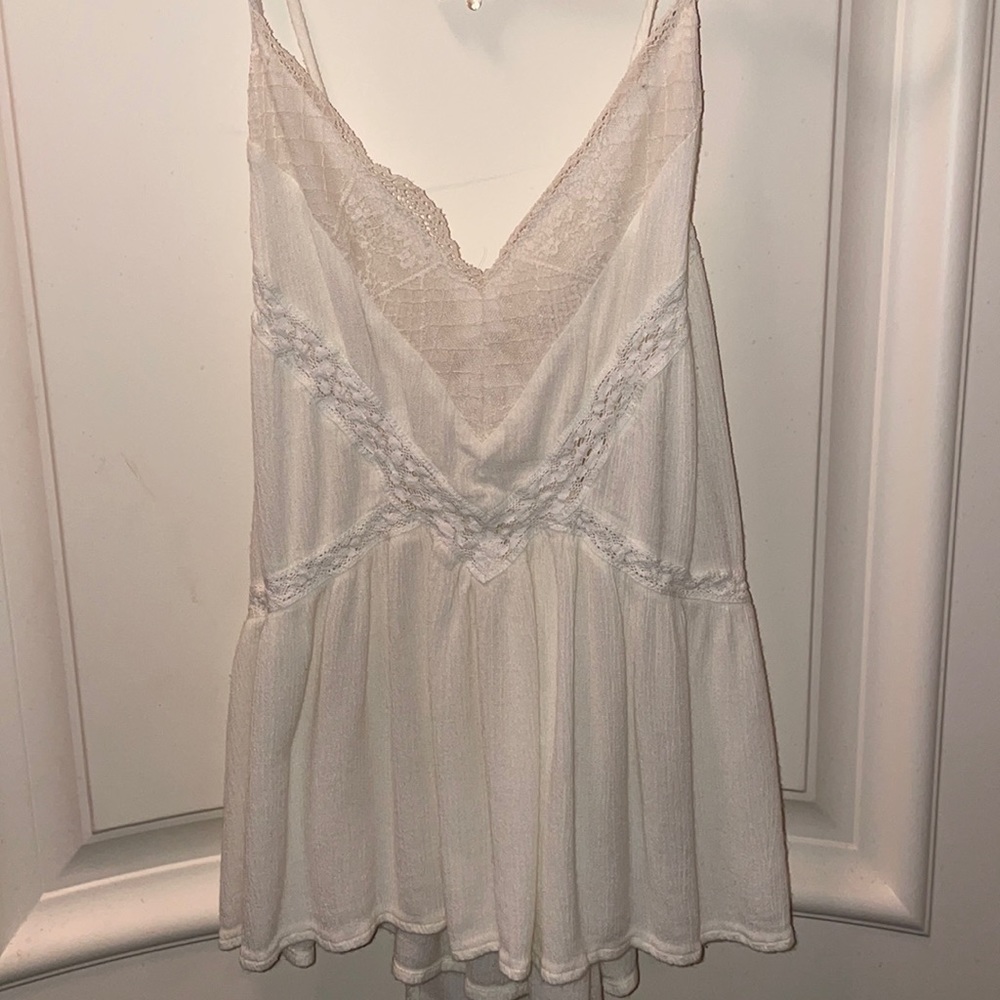 American Eagle Lace White Tank